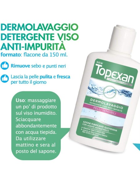 topexan detergente lavaviso - 150ml - pelli sensibili - brufoli: tuttocasashop.it: igiene e cura della persona
