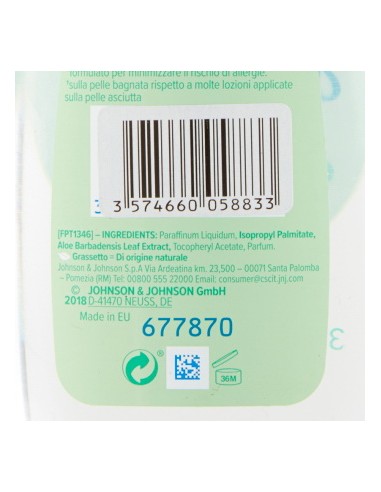 johnson's baby olio 300ml - aloe: tuttocasashop.it: igiene e cura della persona