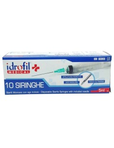 idrofil siringhe monouso sterili - 5ml - 10 pezzi - ago indolore: tuttocasashop.it: igiene e cura della persona