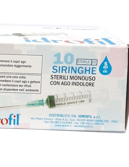 idrofil siringhe monouso sterili - 5ml - 10 pezzi - ago indolore: tuttocasashop.it: igiene e cura della persona