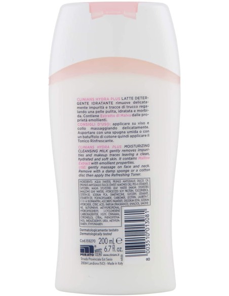 clinians hydra plus latte detergente 200ml - pelli secche sensibili - malva: tuttocasashop.it: igiene e cura della persona