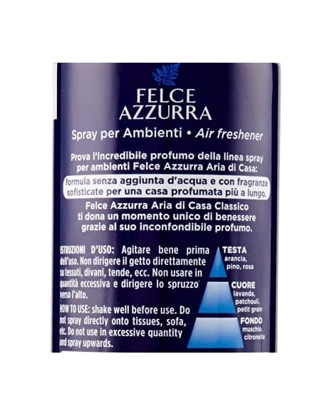 felce azzurra aria di casa deodorante - spray 250ml - classico - original: tuttocasashop.it: pulizia e cura della casa