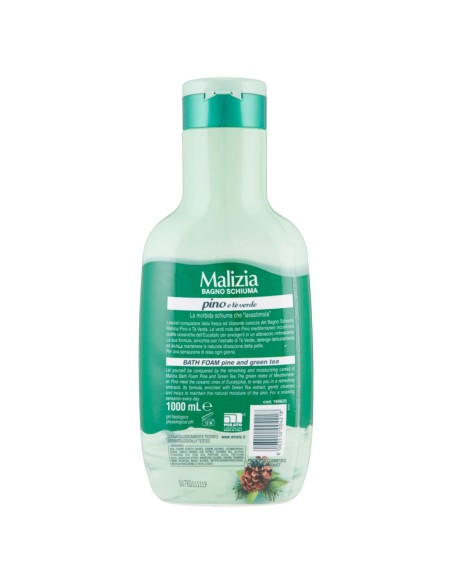 malizia bagnoschiuma 1000ml - pino e te' verde: tuttocasashop.it: igiene e cura della persona