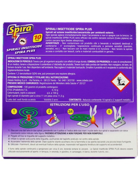 spira spirali antizanzara 10pz - spiralette - camping - spazi aperti: tuttocasashop.it: pulizia e cura della casa