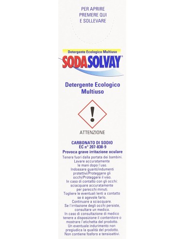 soda solvay - detergente ecologico multiuso - 1kg - economico - efficace: tuttocasashop.it: pulizia e cura della casa