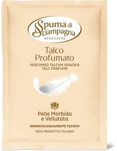 spuma di sciampagna talco in busta - 75 grammi: tuttocasashop.it: igiene e cura della persona