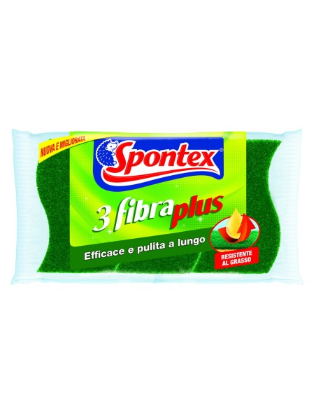 spontex fibra plus spugne con abrasivo 3pz - resistente al grasso: tuttocasashop.it: pulizia e cura della casa
