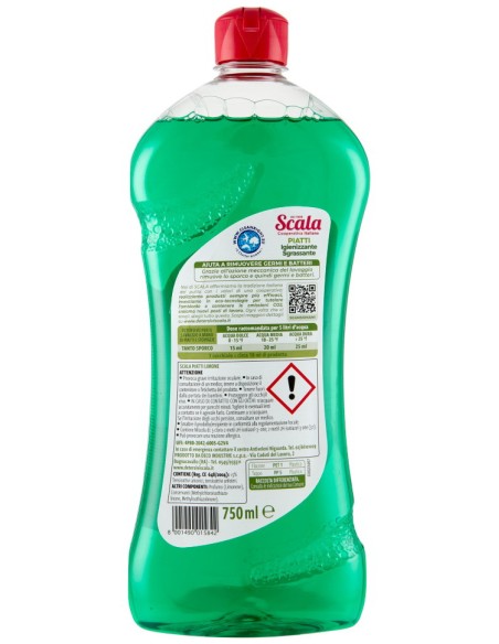 scala detersivo a mano per piatti e stoviglie - 750ml - limone: tuttocasashop.it: pulizia e cura della casa