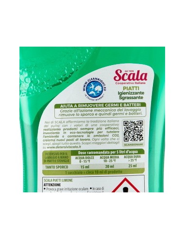 scala detersivo a mano per piatti e stoviglie - 750ml - limone: tuttocasashop.it: pulizia e cura della casa