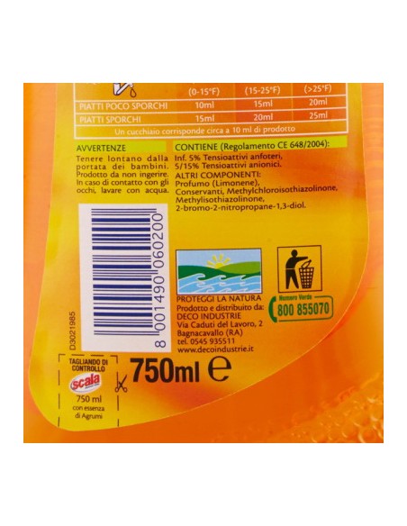scala detersivo a mano per piatti e stoviglie - 750ml - agrumi: tuttocasashop.it: pulizia e cura della casa