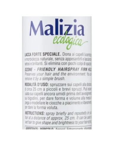 malizia ecologica lacca per capelli 300ml - fissaggio forte - ecofix: tuttocasashop.it: igiene e cura della persona