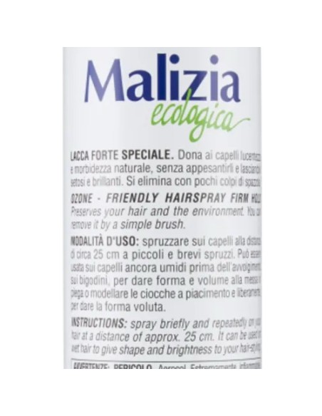malizia ecologica lacca per capelli 300ml - fissaggio forte - ecofix: tuttocasashop.it: igiene e cura della persona