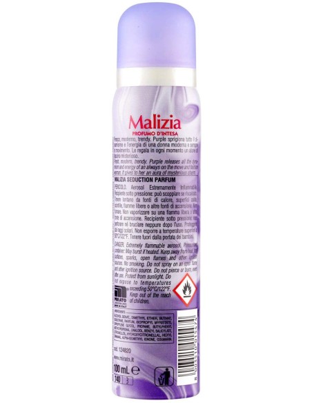 malizia deodorante spray donna - 100ml - purple: tuttocasashop.it: igiene e cura della persona