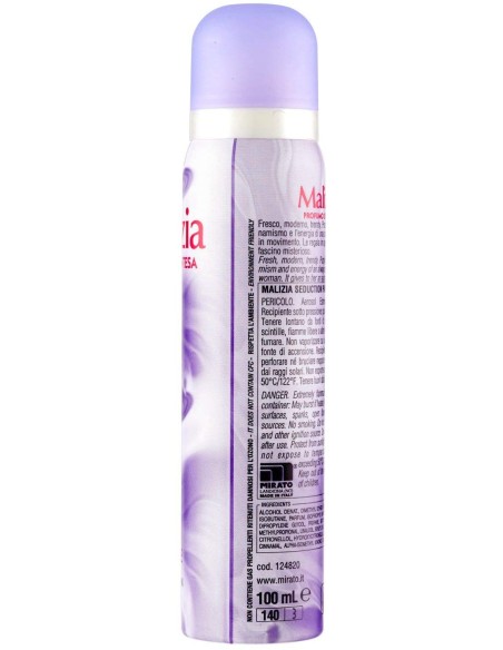 malizia deodorante spray donna - 100ml - purple: tuttocasashop.it: igiene e cura della persona