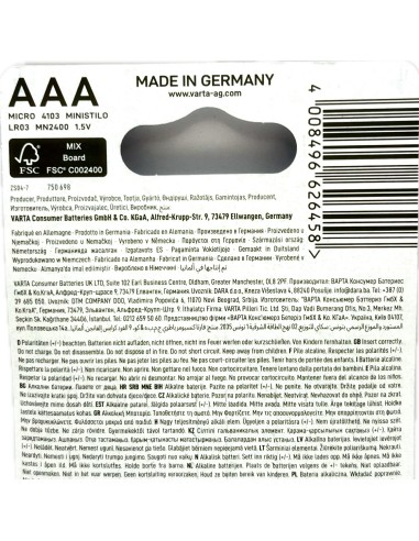 varta energy pile formato aaa ministilo alcaline 1.5v - 4 pezzi: tuttocasashop.it: altro - bazar