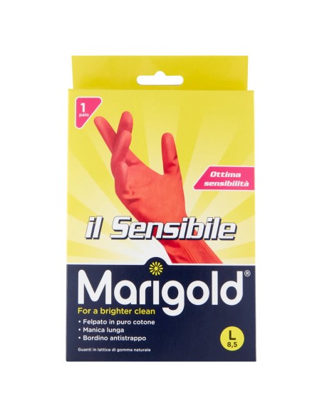 marigold il sensibile guanti felpati in gomma - taglia l grande 8.5: tuttocasashop.it: pulizia e cura della casa