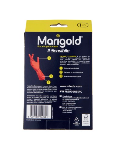 marigold il sensibile guanti felpati in gomma - taglia l grande 8.5: tuttocasashop.it: pulizia e cura della casa