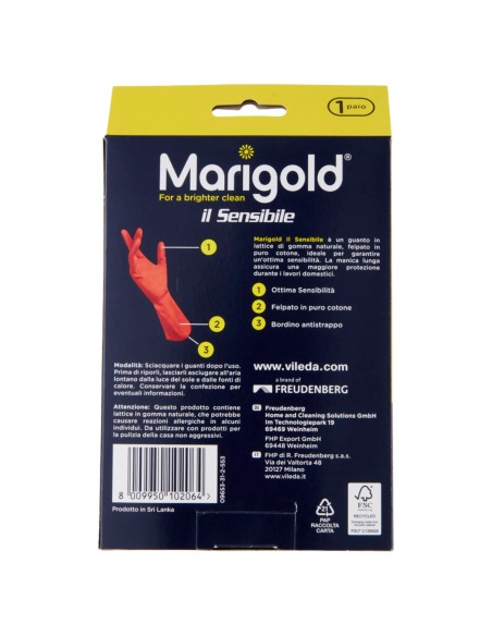 marigold il sensibile guanti felpati in gomma - taglia l grande 8.5: tuttocasashop.it: pulizia e cura della casa