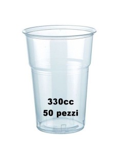 vip 50 bicchieri in plastica pp trasparenti 330cc tacca 1/2pt - birra: tuttocasashop.it: carta & monouso