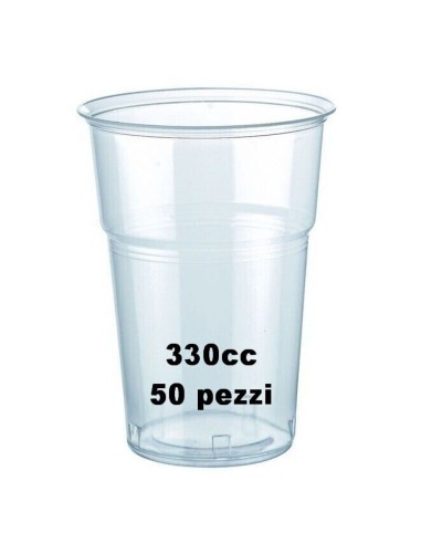 vip 50 bicchieri in plastica pp trasparenti 330cc tacca 1/2pt - birra: tuttocasashop.it: carta & monouso