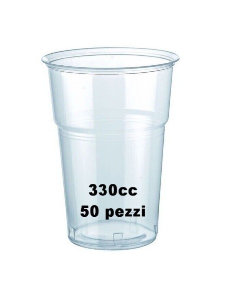 vip 50 bicchieri in plastica pp trasparenti 330cc tacca 1/2pt - birra: tuttocasashop.it: carta & monouso