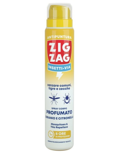 zig zag insetti-via antipuntura zanzare e zecche 100ml - geranio citronella: tuttocasashop.it: igiene e cura della persona