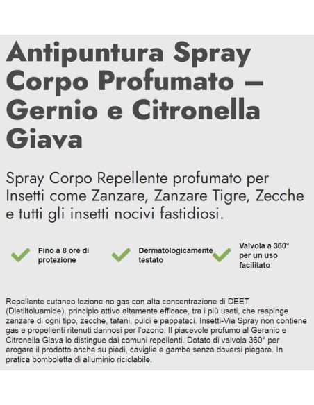 zig zag insetti-via antipuntura zanzare e zecche 100ml - geranio citronella: tuttocasashop.it: igiene e cura della persona