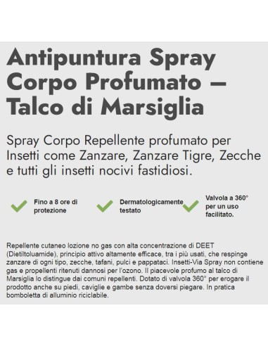 zig zag insetti-via antipuntura zanzare e zecche - 100ml - talco e marsiglia: tuttocasashop.it: igiene e cura della persona