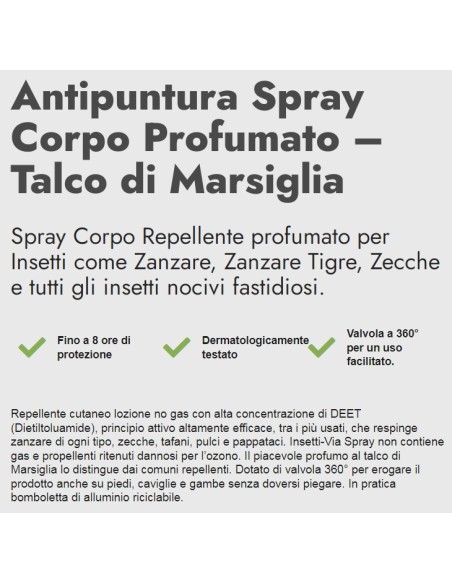 zig zag insetti-via antipuntura zanzare e zecche - 100ml - talco e marsiglia: tuttocasashop.it: igiene e cura della persona