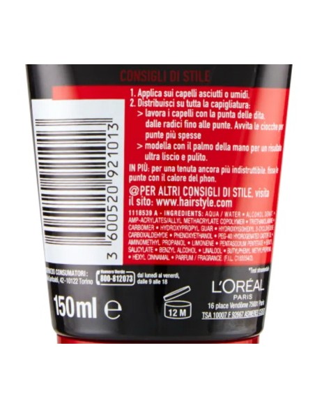 studio line gel per capelli - 150ml - n.9 - indestructible gel estremo 48h: tuttocasashop.it: igiene e cura della persona