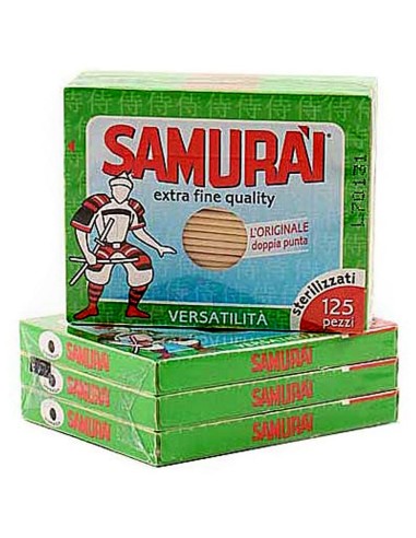 samurai stuzzicadenti sterilizzati 375pz - 3 scatole da 125 pezzi: tuttocasashop.it: carta & monouso