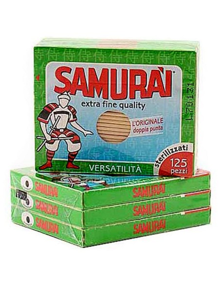 samurai stuzzicadenti sterilizzati 375pz - 3 scatole da 125 pezzi: tuttocasashop.it: carta & monouso