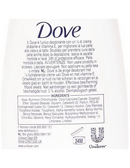 dove deodorante vapo natural no-gas 75ml - original - 48h - no alcool: tuttocasashop.it: igiene e cura della persona