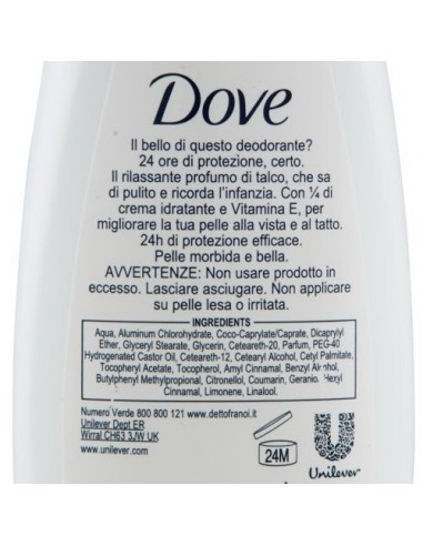dove deodorante vapo natural no-gas 75ml - talco: tuttocasashop.it: igiene e cura della persona