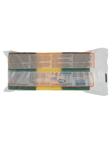arix spugne con impugnatura salvadita e abrasivo verde - 3 pezzi: tuttocasashop.it: pulizia e cura della casa