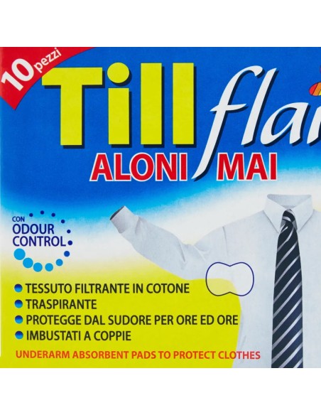 till flai aloni mai - 10 assorbenti ascellari salva macchie - odour control: tuttocasashop.it: igiene e cura della persona