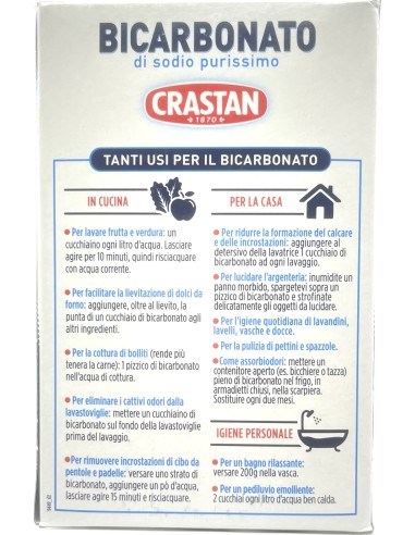 crastan bicarbonato di sodio - 500 grammi - multiuso e alimentare: tuttocasashop.it: carta & monouso