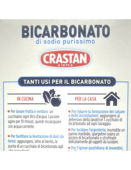 crastan bicarbonato di sodio - 500 grammi - multiuso e alimentare: tuttocasashop.it: carta & monouso