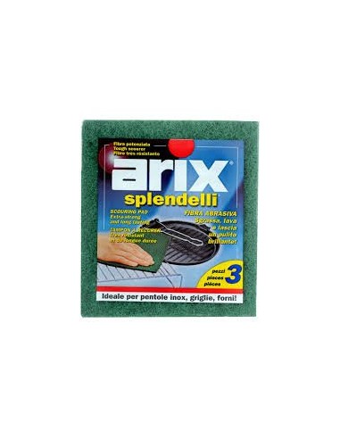 arix splendelli panno in fibra abrasiva verde - 3 pezzi - cucina e stoviglie: tuttocasashop.it: pulizia e cura della casa