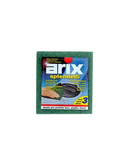 arix splendelli panno in fibra abrasiva verde - 3 pezzi - cucina e stoviglie: tuttocasashop.it: pulizia e cura della casa