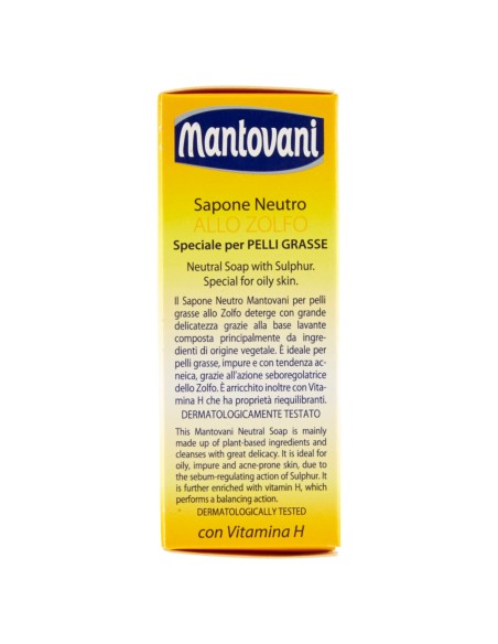 mantovani sapone solido - 100 grammi - neutro allo zolfo pelli grasse vit. h: tuttocasashop.it: igiene e cura della persona