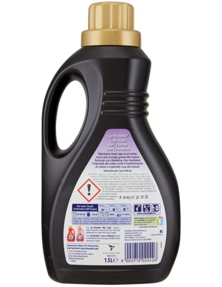 lip woolite mixnoir detersivo lavatrice e a mano - 1500ml - capi neri scuri: tuttocasashop.it: prodotti per bucato e tessuti