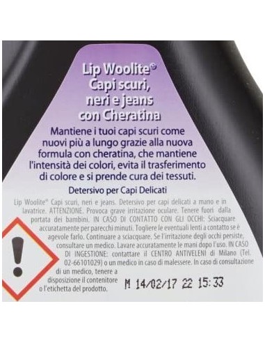 lip woolite mixnoir detersivo lavatrice e a mano - 1500ml - capi neri scuri: tuttocasashop.it: prodotti per bucato e tessuti