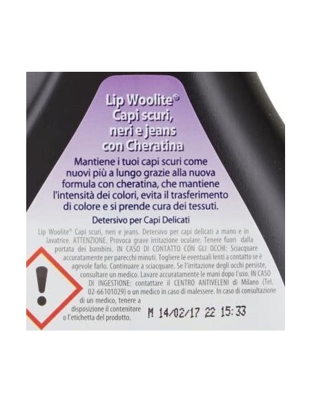 lip woolite mixnoir detersivo lavatrice e a mano - 1500ml - capi neri scuri: tuttocasashop.it: prodotti per bucato e tessuti