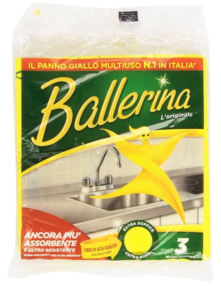 ballerina panno giallo multiuso tuttofare - 3 pezzi: tuttocasashop.it: pulizia e cura della casa