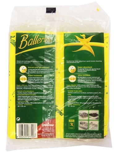 ballerina panno giallo multiuso tuttofare - 3 pezzi: tuttocasashop.it: pulizia e cura della casa