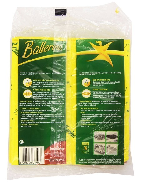 ballerina panno giallo multiuso tuttofare - 3 pezzi: tuttocasashop.it: pulizia e cura della casa