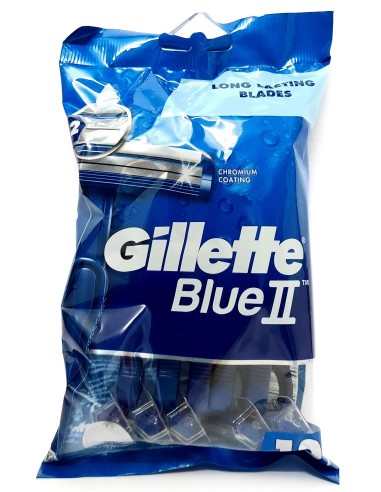 gillette blue ii rasoi radi e getta bilama - 10 pezzi - chromium coating: tuttocasashop.it: igiene e cura della persona