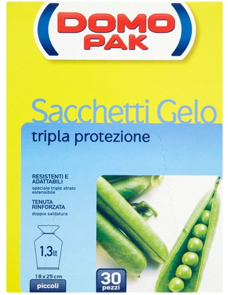 domopak 30 sacchi gelo piccoli - 18x25cm - per frigo o congelatore: tuttocasashop.it: carta & monouso