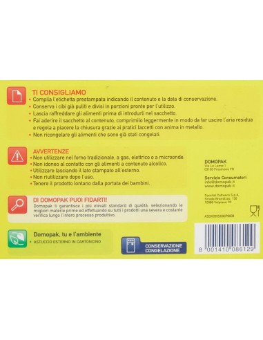 domopak 30 sacchi gelo piccoli - 18x25cm - per frigo o congelatore: tuttocasashop.it: carta & monouso